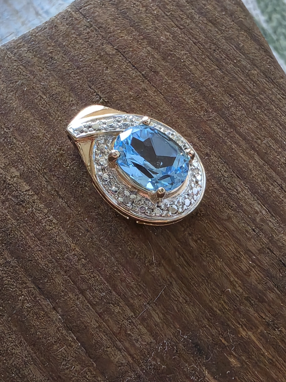 Sparkly Blue Crystal Teardrop Pendant Necklace - Women Jewelry